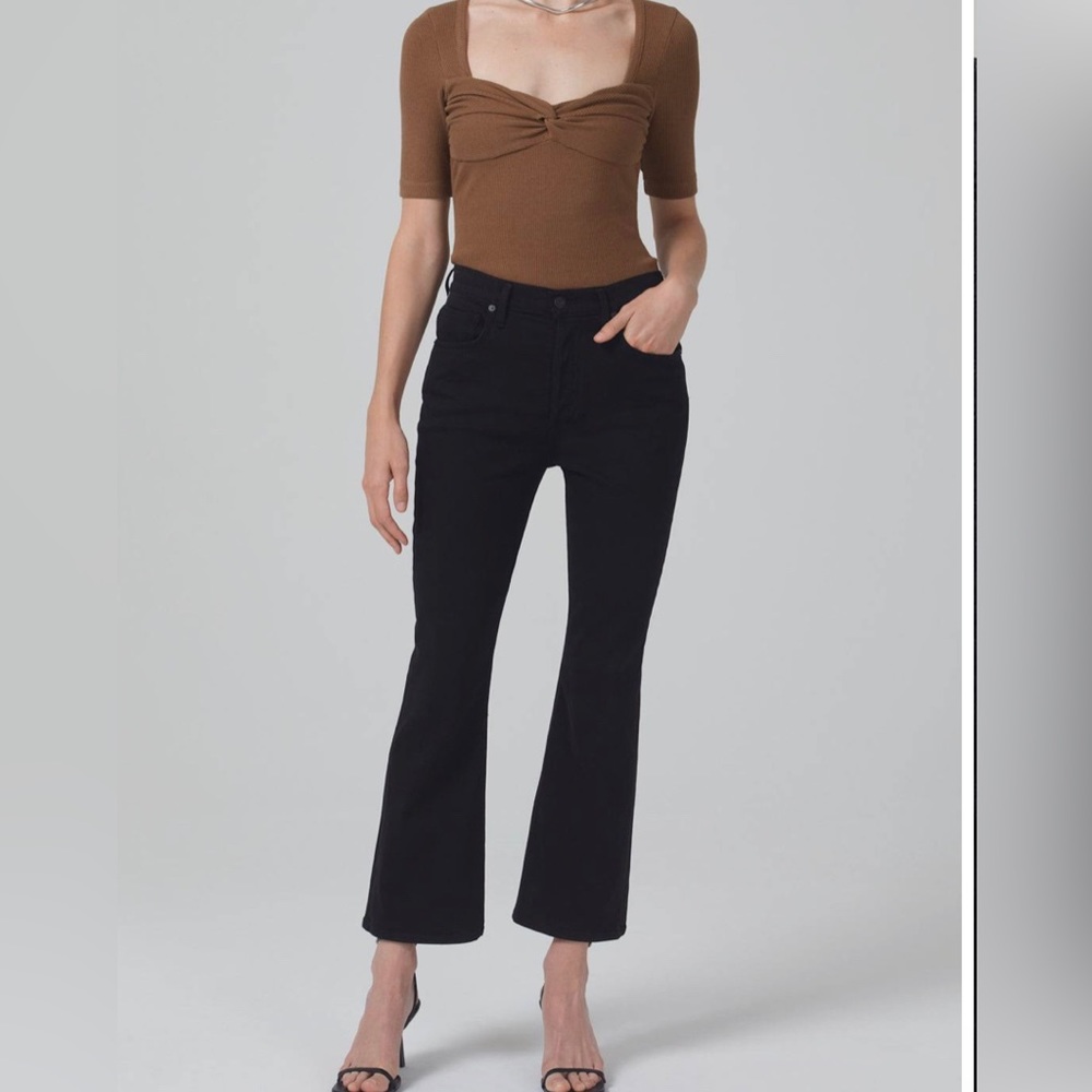 Citizens of Humanity Isola High Waist Crop Bootcut Black Jeans